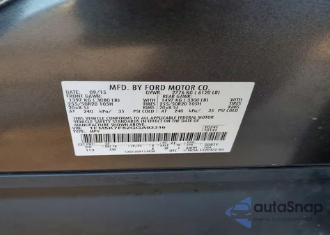 2016 Ford Explorer Limited из США, поврежденный, VIN 1FM5K7F82GGA93316